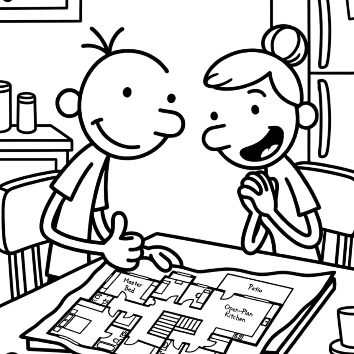Clients reviewing project drawings